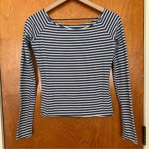 NWOT Brandy Melville Striped Boatneck Longsleeve Top